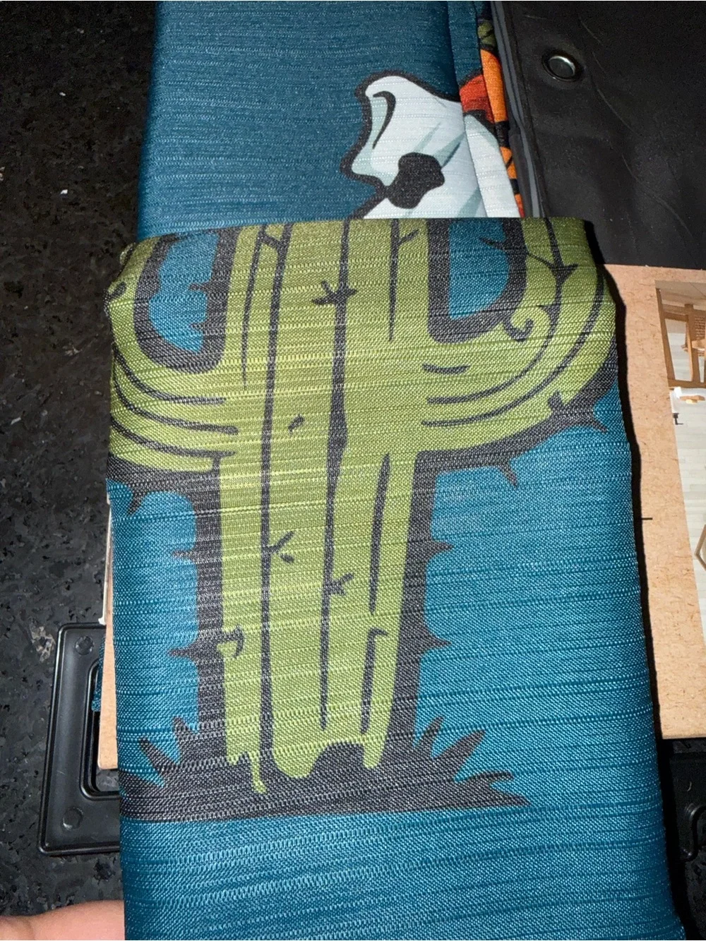 NEW Wrangler BLUE Fabric HALLOWEEN GHOST PUMPKIN CACTUS BOOT Shower Curtain Set